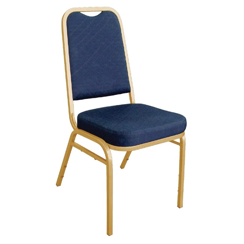 Bolero stapelstoel met vierkante rugleuning blauw