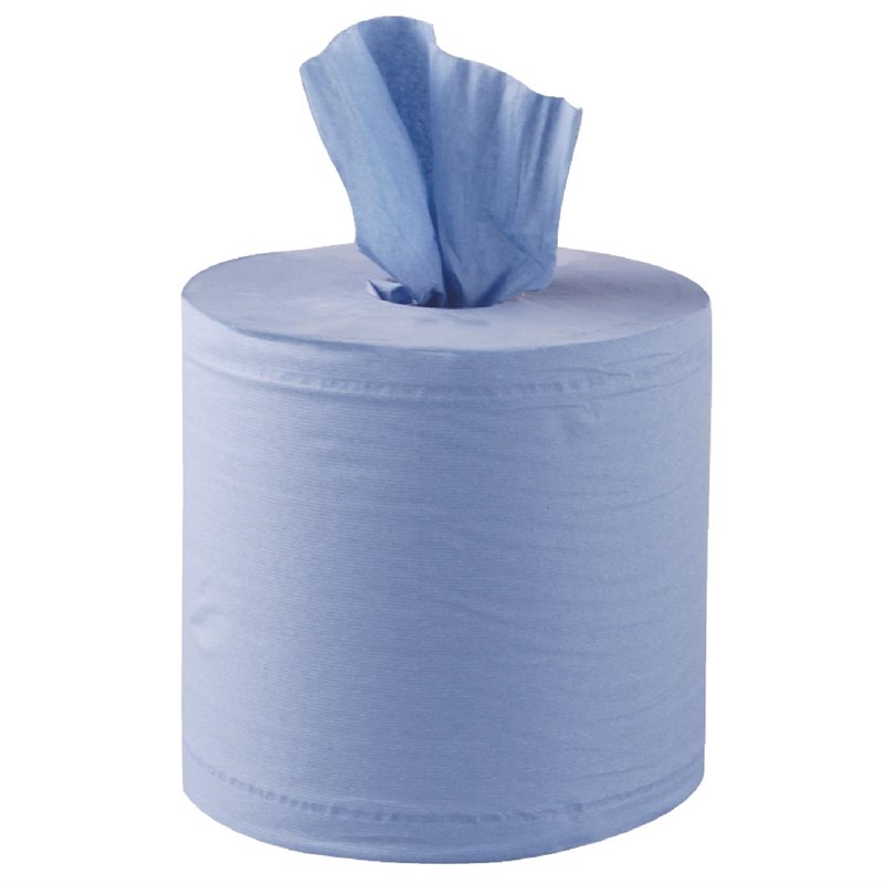 Jantex centrefeed handdoekrollen blauw 6 rollen