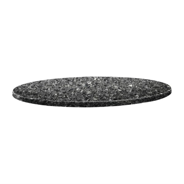 Topalit Classic Line rond tafelblad zwart graniet 80cm
