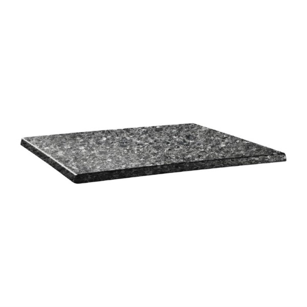 Topalit Classic Line rechthoekig tafelblad zwart graniet 110x70cm