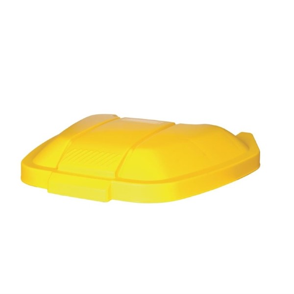 Rubbermaid rolcontainer met geel deksel 100L